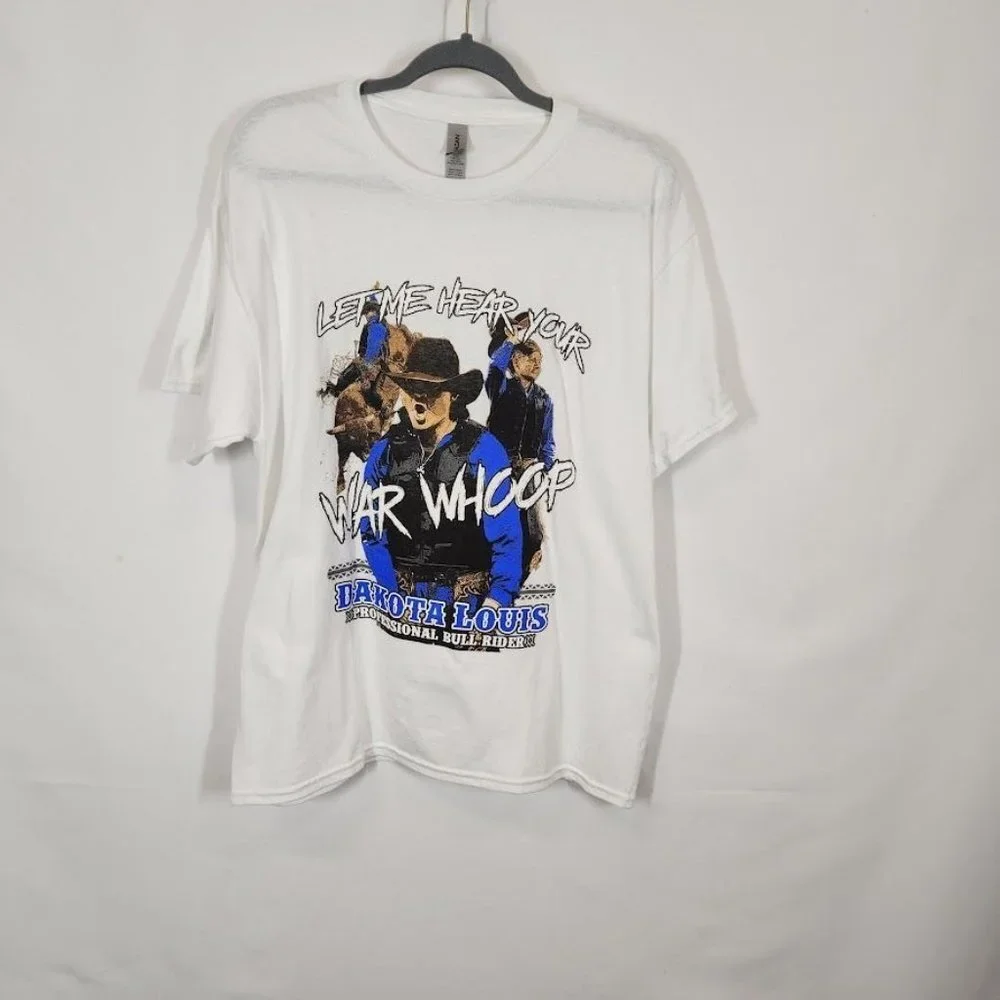 Dakota Louis War Hoop Tee in White - Size‎ XL